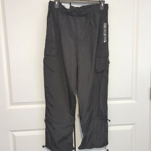 New RUE Plus Parachute Pant Size XL Black Cargo Pockets Pull Strings Y2K-115